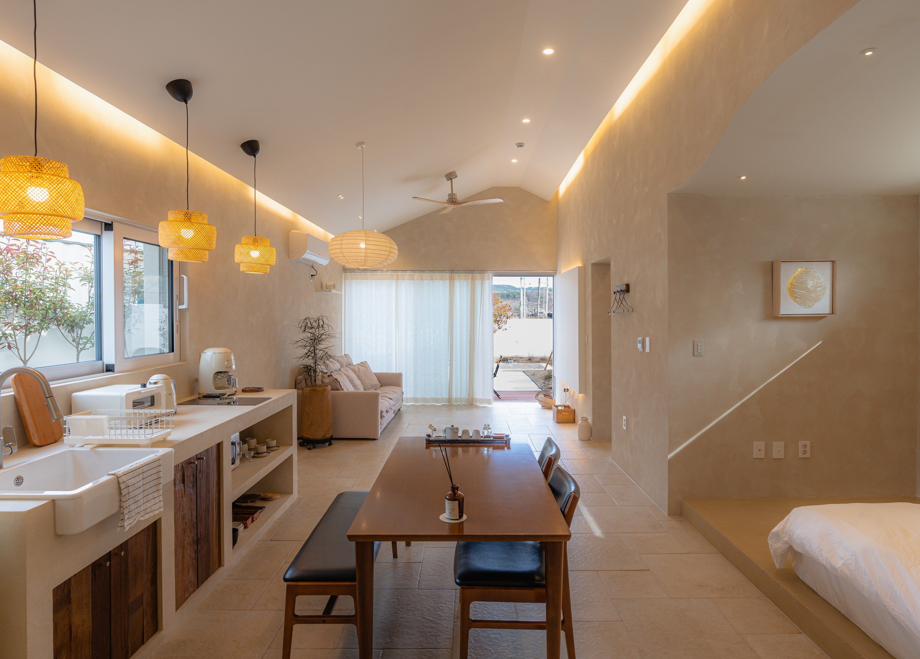 LAZE A interior with kitchen and dining table