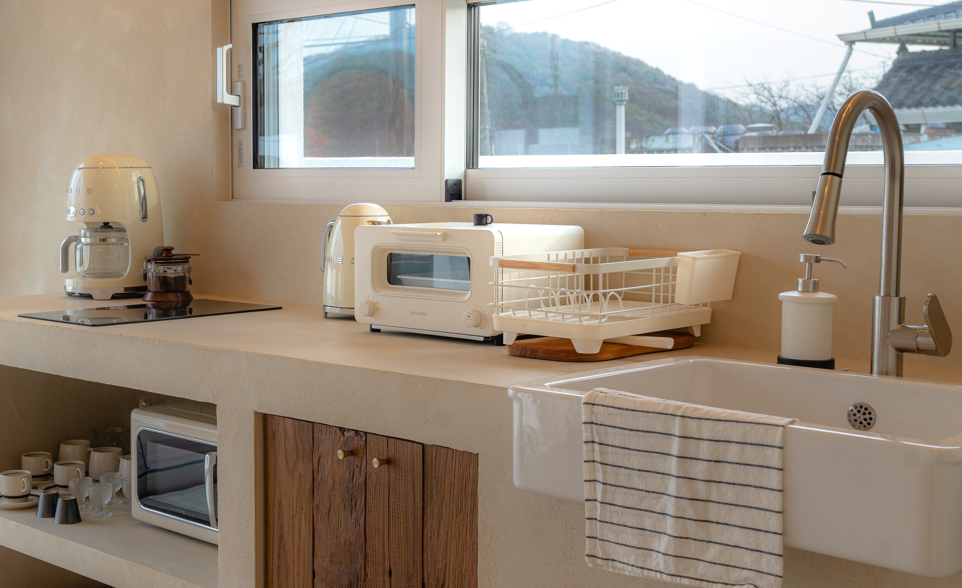 Kitchen counter by the window